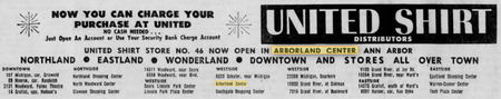 Arborland Center - DEC 1961 UNITED SHIRT LOCATION